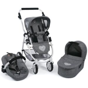 BAYER CHIC 2000 3 in 1 Kombi Puppenwagen EMOTION ALL IN Jeans grey