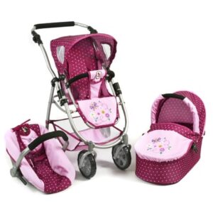 BAYER CHIC 2000 3 in 1 Kombi Puppenwagen EMOTION ALL IN dots brombeere