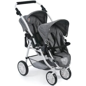 BAYER CHIC 2000 Tandem Puppenwagen VARIO Jeans grey