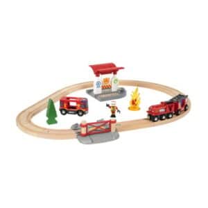 BRIO® WORLD Holzeisenbahn Bahn Feuerwehr Set 33815