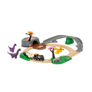 BRIO® WORLD Holzeisenbahn Dinosaurier Abenteuer-Set