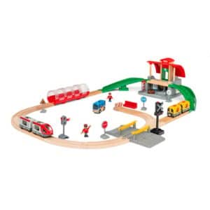 BRIO® WORLD Holzeisenbahn Großes City Bahnhof Set