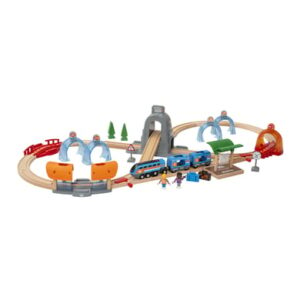 BRIO® WORLD Holzeisenbahn Smart Tech Sound Action Tunnel Reisezug Set