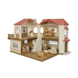 Sylvanian Families® Stadthaus mit Licht Geschenk-Set - Saffron und Ralph Walnut