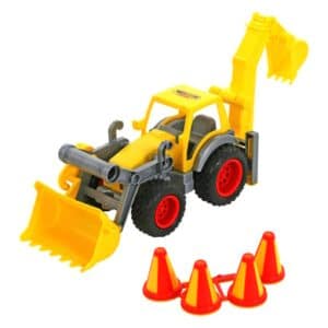 WADER QUALITY TOYS ConsTruck Radlader mit Heckbagger