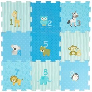 bieco Puzzlematte Tiere blau 18 tlg.